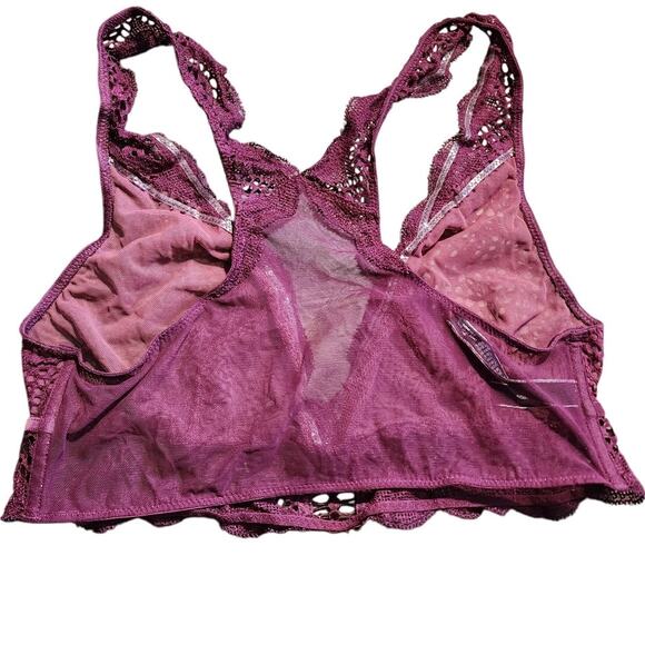 Victoria's Secret Burgundy Lacey Razorback Bralete Size Medium - Picture 3 of 7